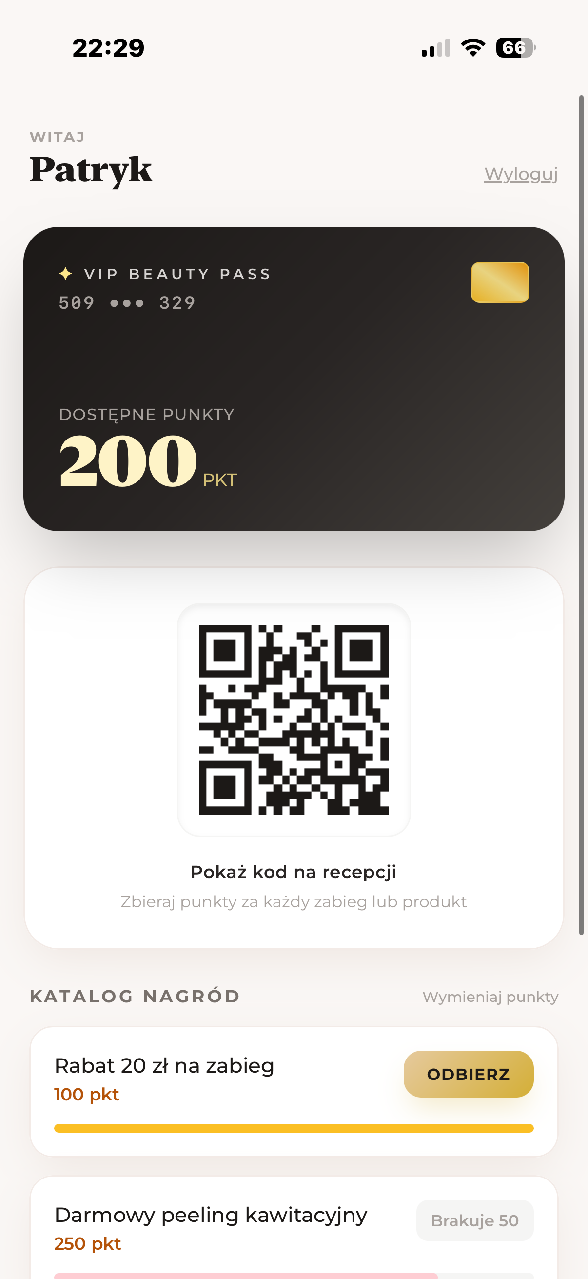 VIP Beauty Pass — karta klienta
